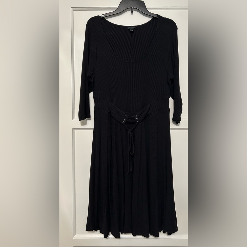 Torrid Black Ribbed Skater Corset Dress Size 1